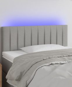 LED uzglavlje svjetlosivo 100x5x78/88 cm od tkanine