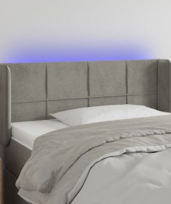 LED uzglavlje svjetlosivo 103x16x78/88 cm baršunasto