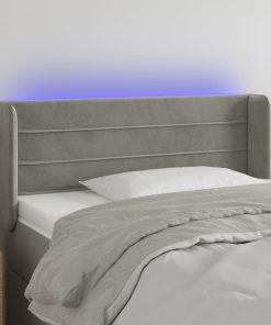 LED uzglavlje svjetlosivo 103x16x78/88 cm baršunasto