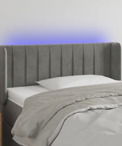 LED uzglavlje svjetlosivo 103x16x78/88 cm baršunasto