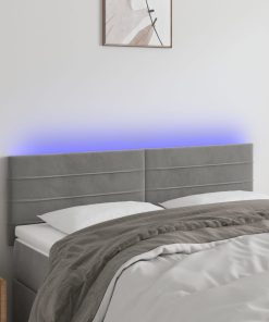 LED uzglavlje svjetlosivo 144x5x78/88 cm baršunasto