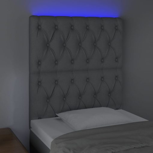 LED uzglavlje svjetlosivo 80x7x118/128 cm od tkanine - Image 3