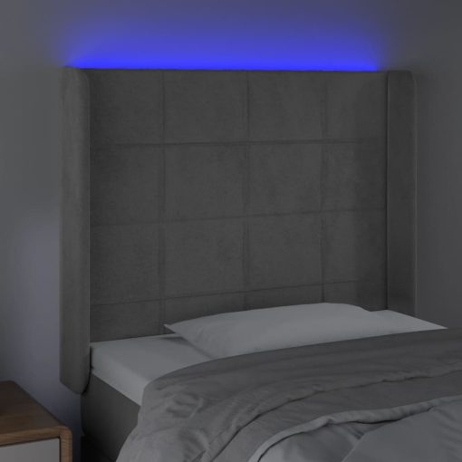 LED uzglavlje svjetlosivo 93 x 16 x 118/128 cm baršunasto - Image 4