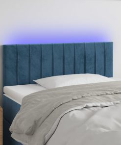 LED uzglavlje tamnoplavo 100x5x78/88 cm baršunasto