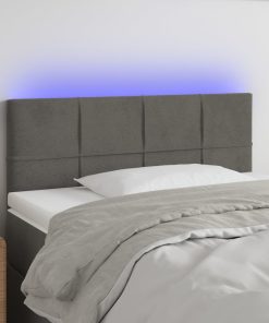 LED uzglavlje tamnosivo 100x5x78/88 cm baršunasto