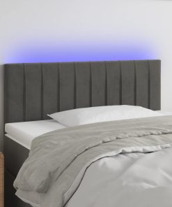 LED uzglavlje tamnosivo 100x5x78/88 cm baršunasto