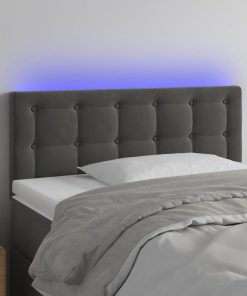 LED uzglavlje tamnosivo 100x5x78/88 cm baršunasto