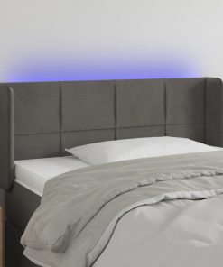 LED uzglavlje tamnosivo 103x16x78/88 cm baršunasto