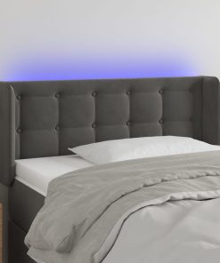 LED uzglavlje tamnosivo 103x16x78/88 cm baršunasto