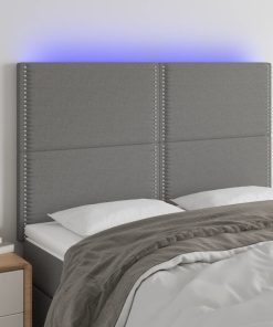 LED uzglavlje tamnosivo 144x5x118 cm od tkanine