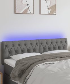 LED uzglavlje tamnosivo 160 x 7 x 78/88 cm od tkanine