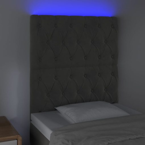 LED uzglavlje tamnosivo 80x7x118/128 cm baršunasto - Image 3