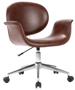Okretna uredska stolica od umjetne kože smeđa