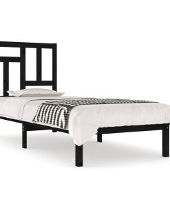 Okvir za krevet od borovine crni 90 x 190 cm 3FT jednokrevetni