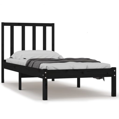 Okvir za krevet od borovine crni 90 x 190 cm 3FT jednokrevetni