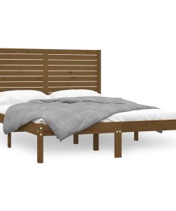 Okvir za krevet od masivnog drva boja meda 120 x 200 cm