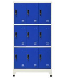 Ormarić s ključem sivo-plavi 90 x 45 x 180 cm čelični