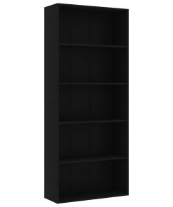 Ormarić za knjige 5 razina crni 80x30x189 cm konstruirano drvo
