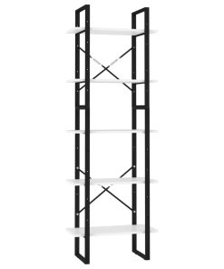 Ormarić za knjige s 5 razina bijeli 60 x 30 x 175 cm drveni