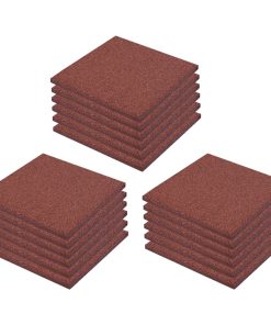Ploče za zaštitu od pada 18 kom gumene 50 x 50 x 3 cm crvene
