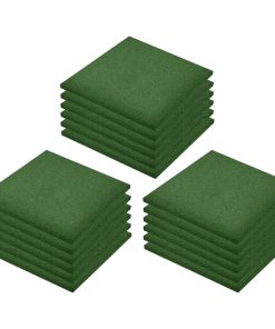 Ploče za zaštitu od pada 18 kom gumene 50 x 50 x 3 cm zelene