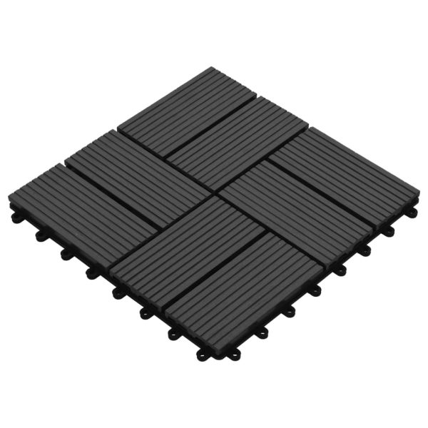 Pločice za trijem 22 kom 30 x 30 cm 2 m² WPC crne - Slika 3
