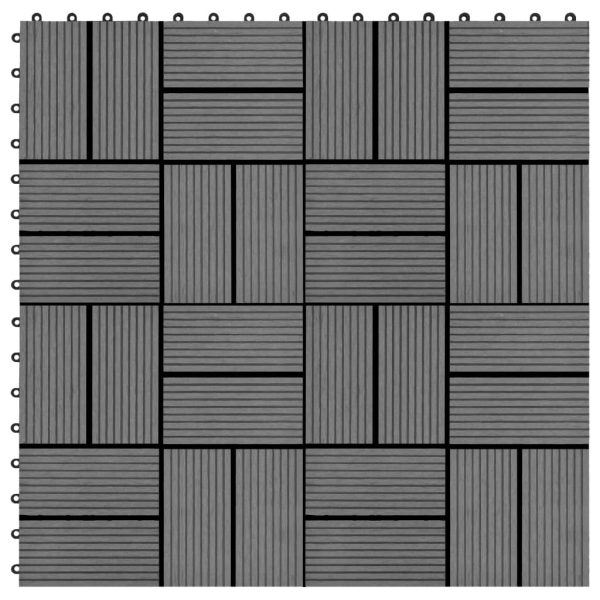 Pločice za trijem 22 kom 30 x 30 cm 2 m² WPC sive