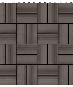 Pločice za trijem 22 kom 30 x 30 cm 2 m² WPC tamnosmeđe