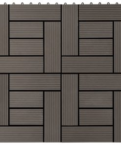 Pločice za trijem 22 kom 30 x 30 cm 2 m² WPC tamnosmeđe