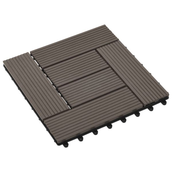 Pločice za trijem 22 kom 30 x 30 cm 2 m² WPC tamnosmeđe - Slika 3