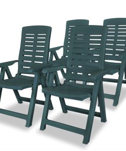 Podesive vrtne stolice 4 kom plastične zelene