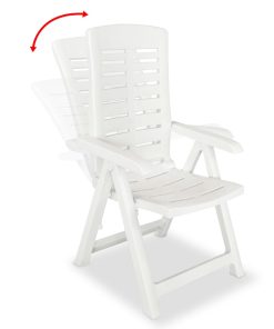 Podesive vrtne stolice 6 kom plastične bijele