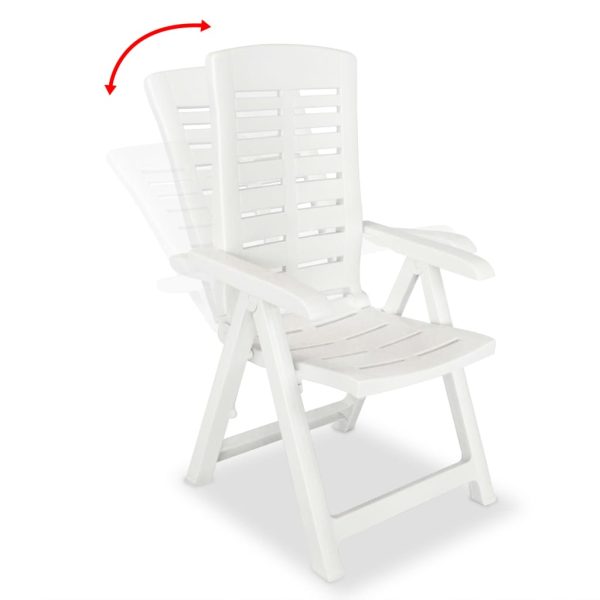 Podesive vrtne stolice 6 kom plastične bijele