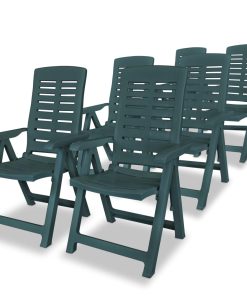 Podesive vrtne stolice 6 kom plastične zelene