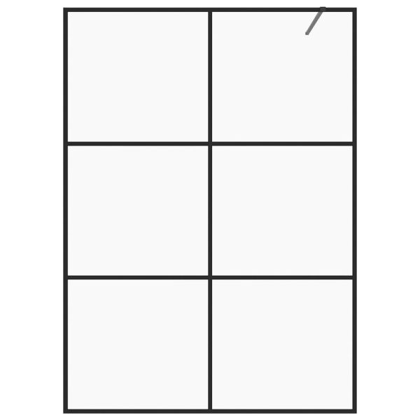 Pregrada za tuširanje s prozirnim staklom ESG 140 x 195 cm crna - Slika 3