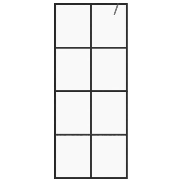 Pregrada za tuširanje s prozirnim staklom ESG 80 x 195 cm crna - Image 3