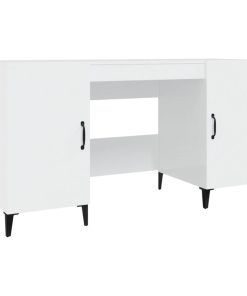 Radni stol visoki sjaj bijeli 140x50x75 cm konstruirano drvo