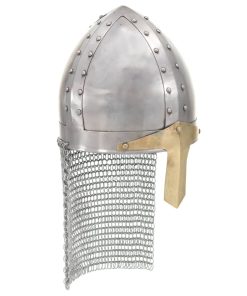 Replika križarske viteške kacige za LARP srebrna čelična