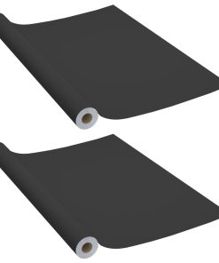 Samoljepljive folije za namještaj 2 kom crne 500 x 90 cm PVC