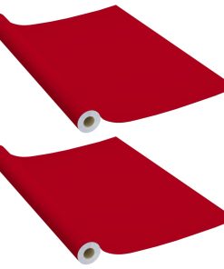 Samoljepljive folije za namještaj 2 kom crvene 500 x 90 cm PVC