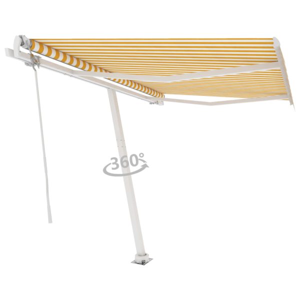 Samostojeća automatska tenda 350 x 250 cm žuto-bijela - Image 3