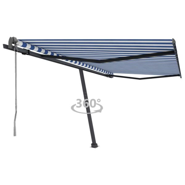 Samostojeća automatska tenda 400 x 350 cm plavo-bijela