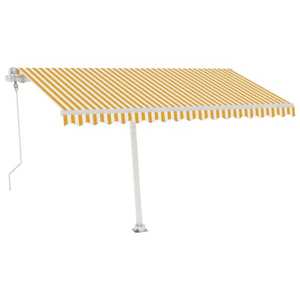 Samostojeća automatska tenda 400 x 350 cm žuto-bijela - Image 4