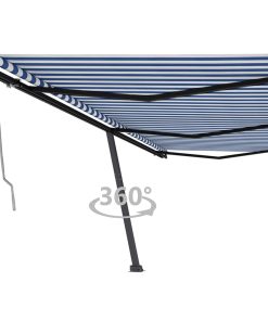 Samostojeća automatska tenda 600 x 350 cm plavo-bijela