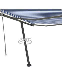 Samostojeća tenda na ručno uvlačenje 350 x 250 cm plavo-bijela