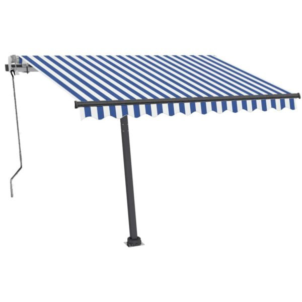 Samostojeća tenda na ručno uvlačenje 350 x 250 cm plavo-bijela - Image 3