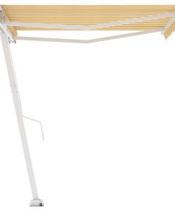 Samostojeća tenda na ručno uvlačenje 350 x 250 cm žuto-bijela