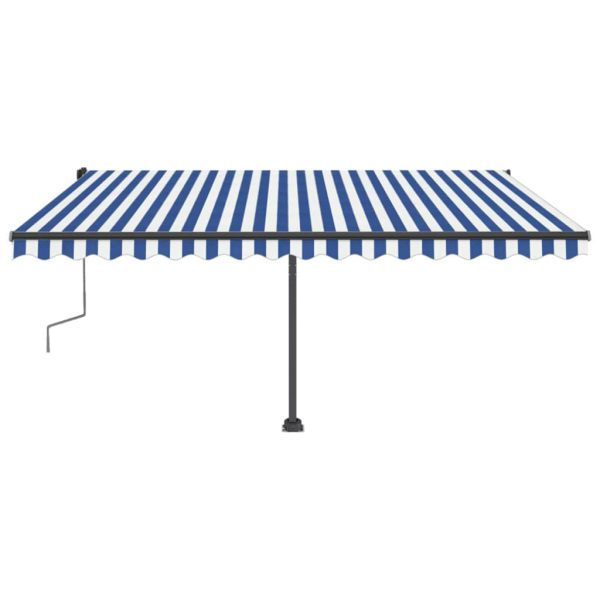 Samostojeća tenda na ručno uvlačenje 400 x 300 cm plavo-bijela - Image 4