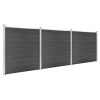 Set panela za ogradu WPC 526 x 186 cm crni