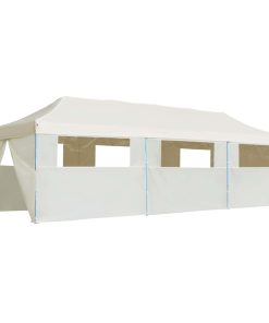 Sklopivi šator za zabave s 8 bočnih zidova 3 x 9 m krem